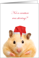 Cute Christmas Mouse in Santa Hat Creature was Stirring Crumb Humor card