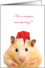 Cute Christmas Mouse in Santa Hat Creature was Stirring Crumb Humor card