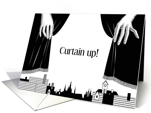 Good Luck Theater Stage Black and White Hands on Curtain... (1817188)