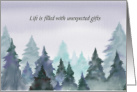 Unplanned Pregnancy New Dad Life’s Unexpected Gifts Encouragement Tree Top Watercolor card