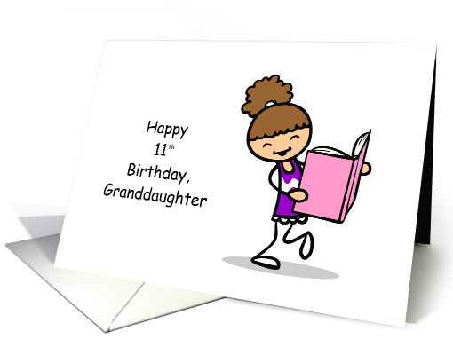 11th Birthday Brunette Granddaughter Book Reader... (1827476)
