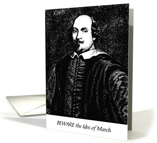 Ides of March Shakespeare Quote Beware Julius Caesar and Brutus card