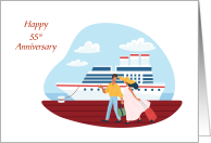 Cruise Ship 55th Wedding Anniversary Couple Congratulations card