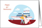 Cruise Ship 55th Wedding Anniversary Couple Congratulations card