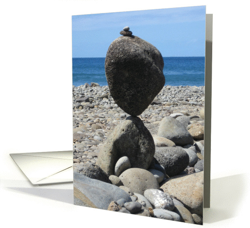 Balance Rock Stacking Beach card (189368)