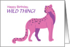 Wild Thing Birthday Pink and Purple Jaguar Exotic Wild Thing card