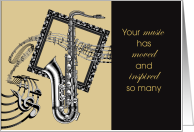 Saxophone Honors Music for Church and Community Thank You card