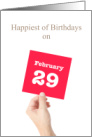 Non Leap Year February 29th Birthday Humor Calendar Page card