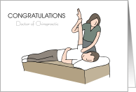 Female Chiropractor Doctor Congratulations Patient Stretch card