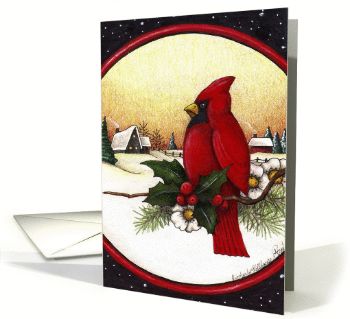 christmas cardinal card (283827)