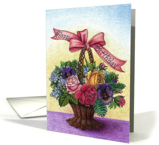 Happy Birthday Flowers card (35425)