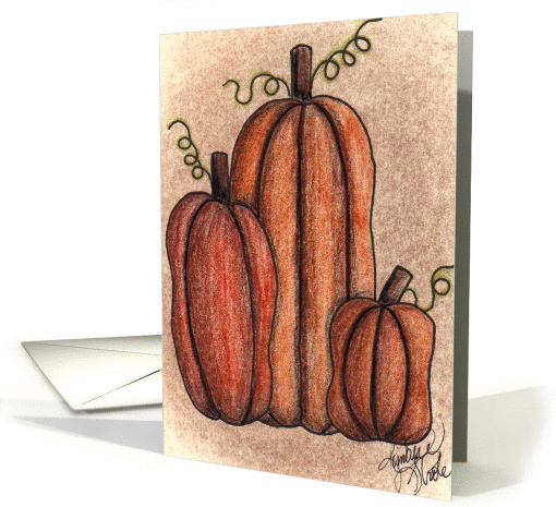 folk pumpkins card (50217)