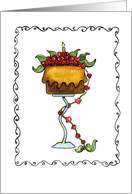 red flower cake card