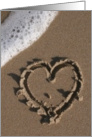 sandy little heart of mine... written in sand card