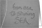 Veterans Day Writing in Sand from sea to shining sea card