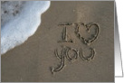 i love you, written in sand card