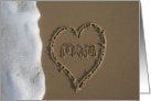 mom... written in sand card