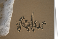 valor... written in sand card