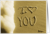 I love you beach, sand & surf card