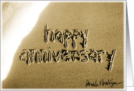 happy anniversary beach sand & surf card