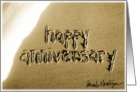 happy anniversary beach sand & surf card