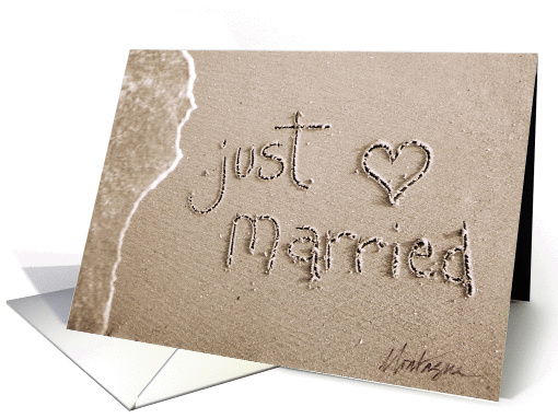 just married beach & sand card (36378)