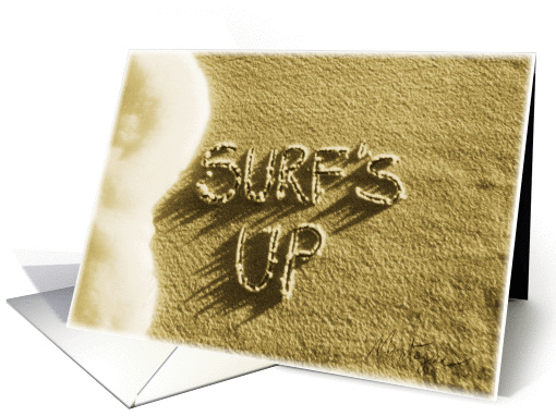 surfs up - beach & sand card (36386)