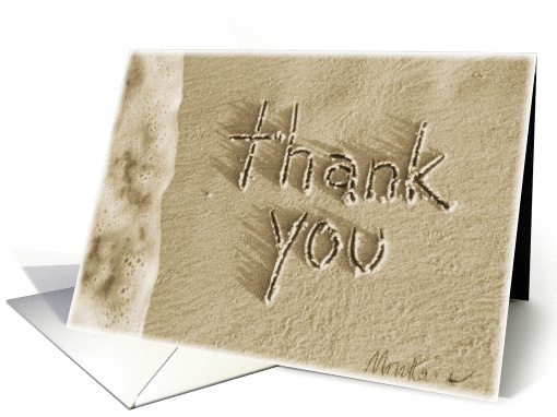 Thank You Beach Sand & Surf Writing card (36388)