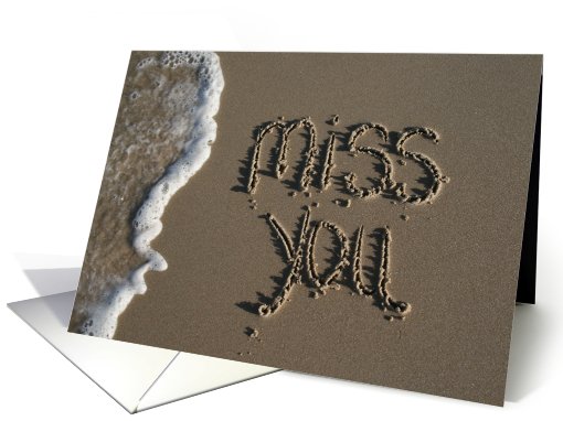 miss you - beach & sand card (481522)