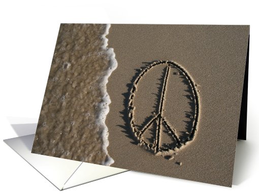 peace sign - beach & sand card (481589)