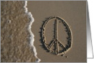 peace sign - beach & sand card
