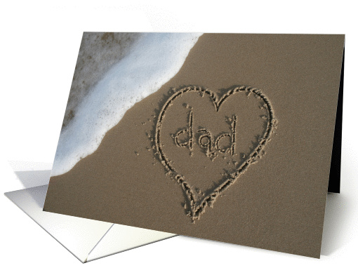 dad... written in sand card (924376)
