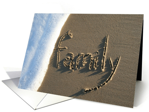 family... written in sand card (924386)