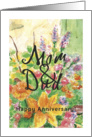 Colorful Mom & Dad Happy Anniversary card