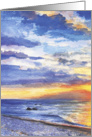 Sunset over the sea, for any occasion, blank note card