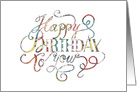 Happy Birthday to You - Colorful Hand-Lettering for Anyone card