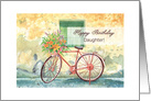 country bicycle, happy birthday card
