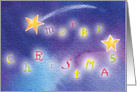 Merry Christmas, Floating Letters and Stars card
