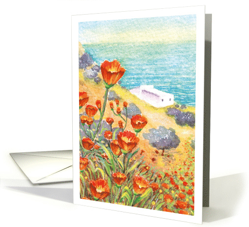 White House in a Mediterranean Turquoise Sea and Orange... (1193894)