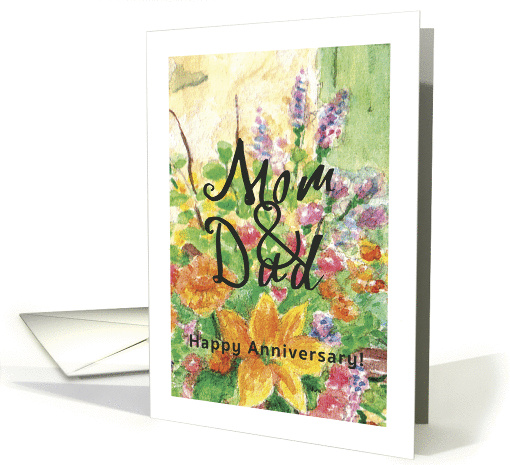 Colorful Mom & Dad Happy Anniversary card (1444100)