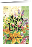 Colorful Mom & Dad Happy Anniversary card