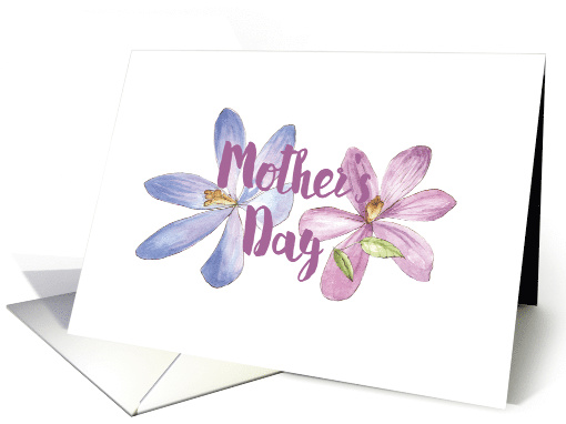 Two Watercolored Flowers for a General Mother's Day, Blank card