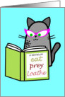 Book Club Invitation - Funny Cat Reading Book card