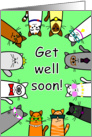 Get Well Soon with Funny Cats card