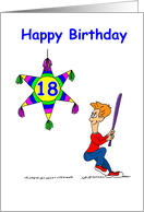 18th Birthday - Hitting 18 card
