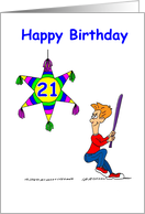 21st Birthday - Hitting 21 card