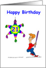 21st Birthday - Hitting 21 card