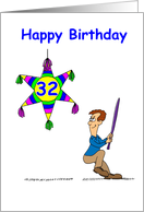 32nd Birthday - Hitting 32 card
