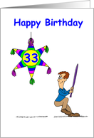 33rd Birthday - Hitting 33 card