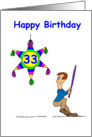 33rd Birthday - Hitting 33 card